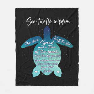 Sea Turtle Wisdom Sea Turtle Love Fleece Blanket
