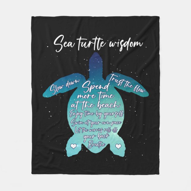 Sea Turtle Wisdom Sea Turtle Love Fleece Blanket (Front)