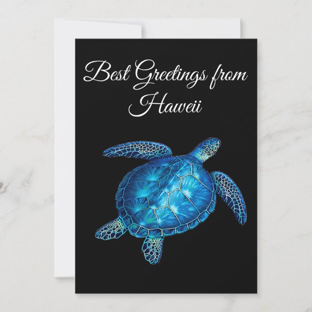 Sea Turtle with your personalized text Holiday Card (Front)