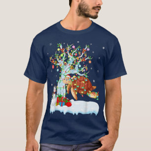 Sea Turtle Xmas Tree Lighting Santa Hat Sea Turtle T-Shirt