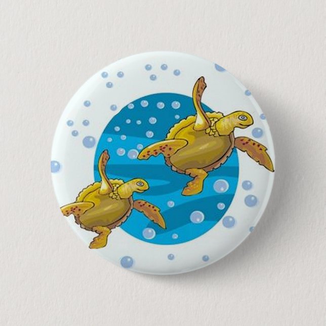 Sea Turtles 2 Inch Round Button (Front)