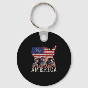 Sea turtles american flag independence day keychain