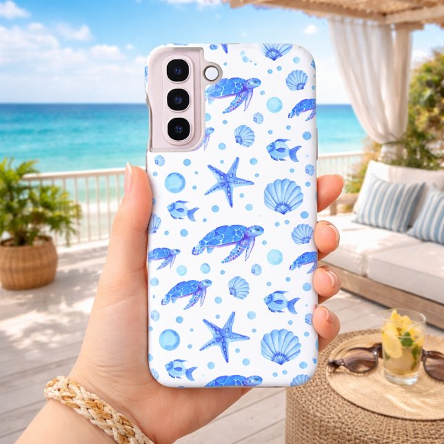 Sea Turtles and Shells - Ocean-Inspired Design Samsung Galaxy S22 Case (Creator Uploaded)