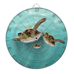 Sea Turtles art print. Dartboard