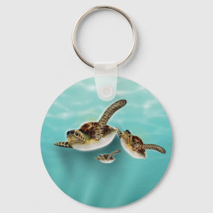 Sea Turtles art print. Keychain