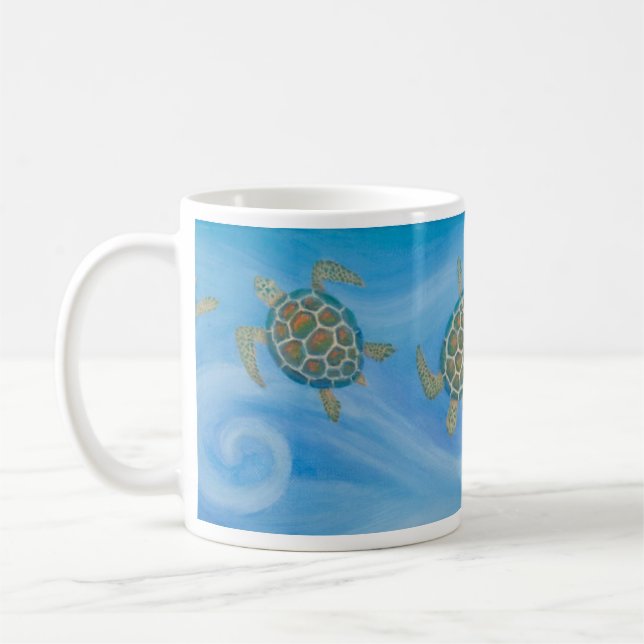 Sea Turtles Artwork - ceramic mug (Left)