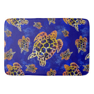 Sea Turtles Batik African Art Bath Mat