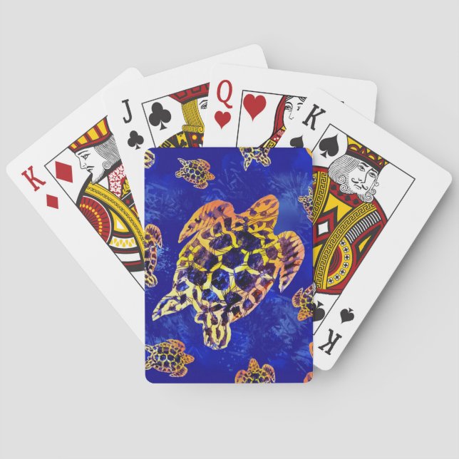 Sea Turtles Batik African Art Playing Cards (Back)