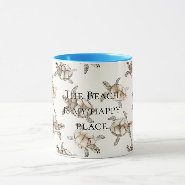 Sea Turtles Beach Happy Place Mug (Center)
