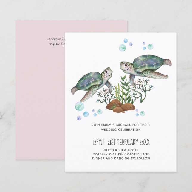 Sea Turtles Beach Wedding (Front/Back)