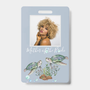 Sea Turtles Beach Wedding Badge