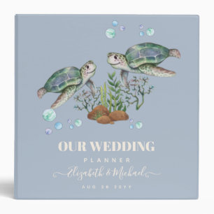 Sea Turtles Beach Wedding Binder
