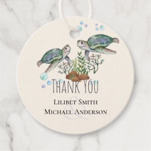 Sea Turtles Beach Wedding Favour Tags