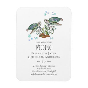 Sea Turtles Beach Wedding Magnet