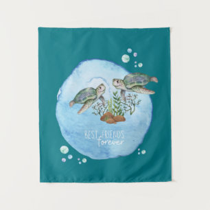 Sea Turtles BFFs - Personalized Best Friends Gifts Tapestry