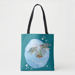 Sea Turtles BFFs - Personalized Best Friends Gifts Tote Bag