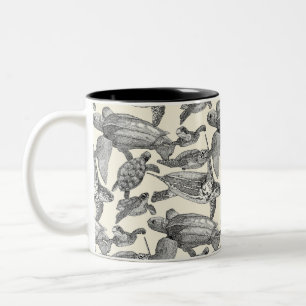 sea turtles black pearl Two-Tone coffee mug