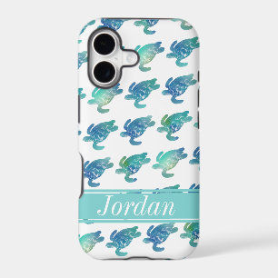 Sea Turtles Blue Green Personalized iPhine Case