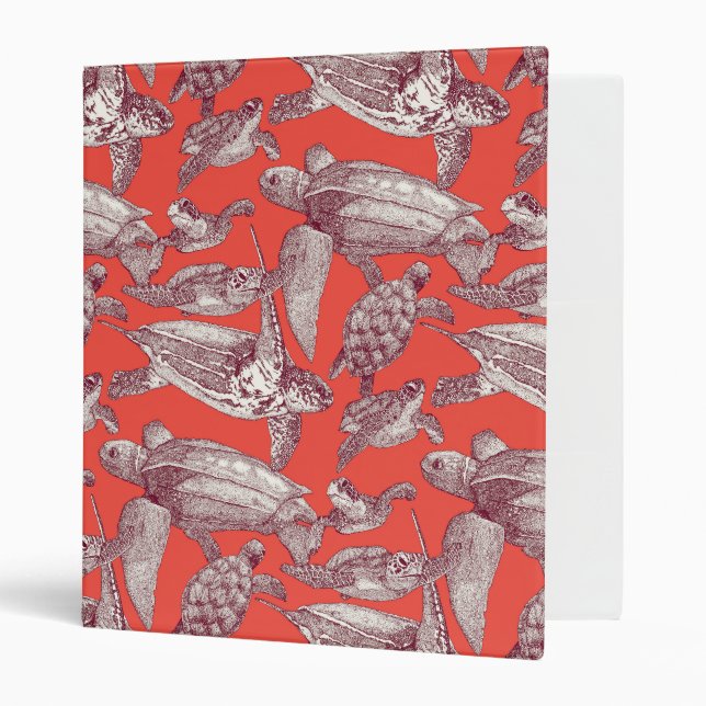 sea turtles claret red binder (Front/Inside)