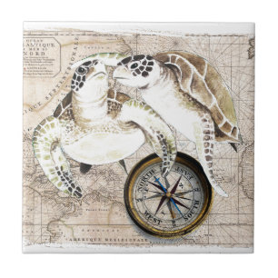 Sea Turtles Compass Map Tile
