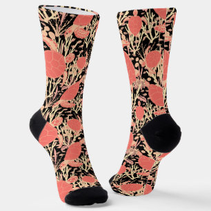 Sea Turtles Coral Reef Marine Wildlife Black Socks