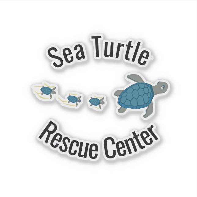 Sea Turtles Design Vinyl Sticker (Front)