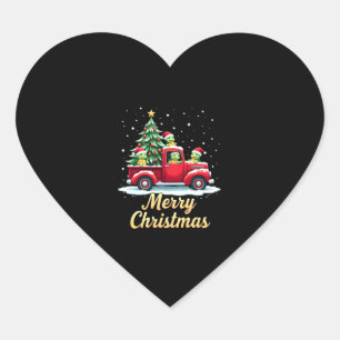 Sea Turtles Driving Christmas Tree Truck Turtle Ch Heart Sticker