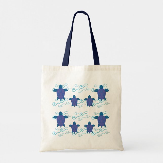 Sea Turtles Family Tote Bag (Back)
