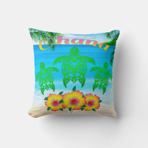 Sea Turtles Hawaiian Honu Throw Pillow