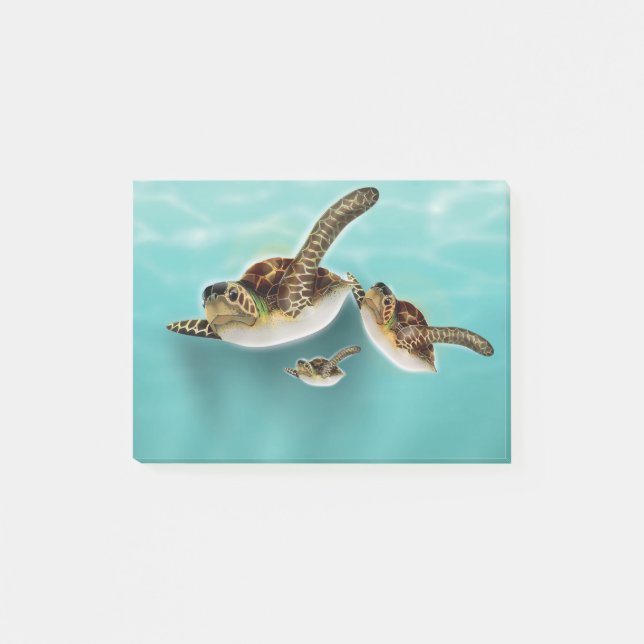 Sea Turtles Illustration Post-it Notes (Front)