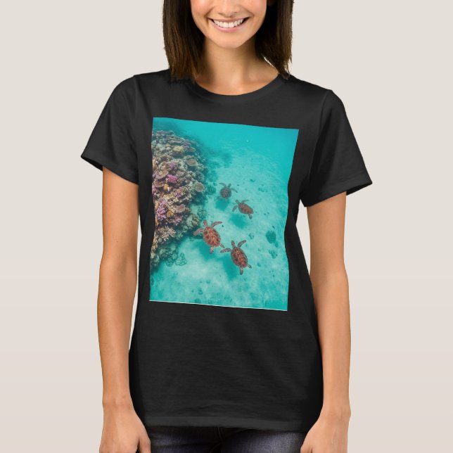 Sea Turtles in the Coral Reef T-Shirt (Front)