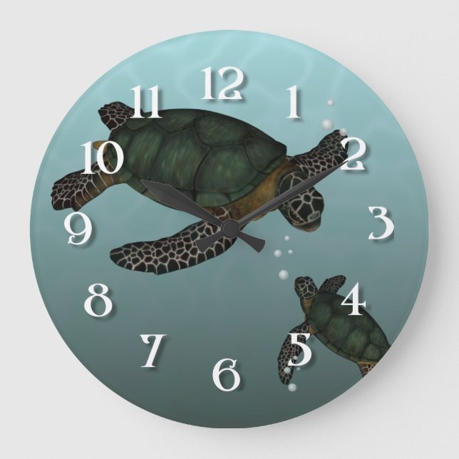Sea Turtles Large Clock (Front)
