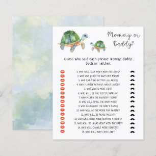 Sea Turtles - mommy or daddy baby shower game
