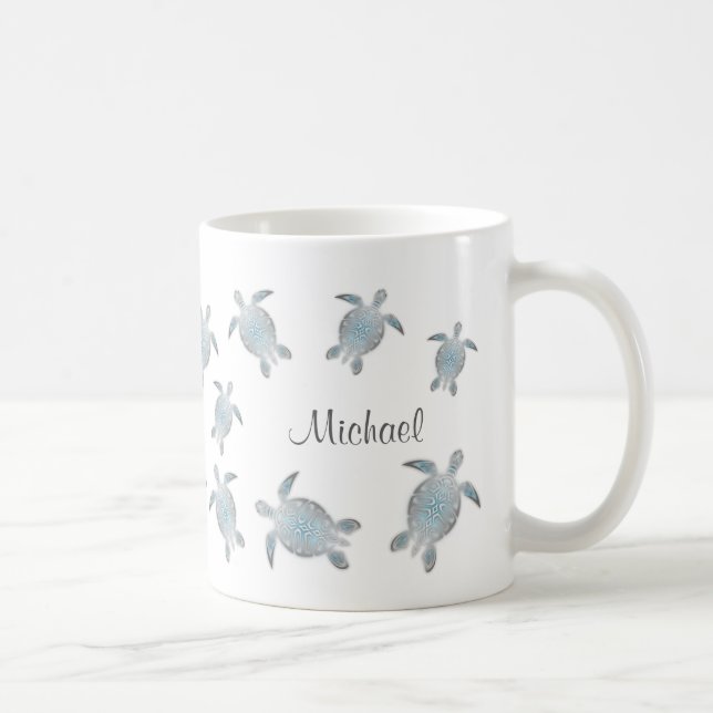 Sea Turtles Monogram Coffee Mug (Right)