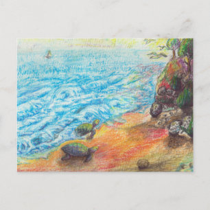 Sea Turtles On The Beach Postcard