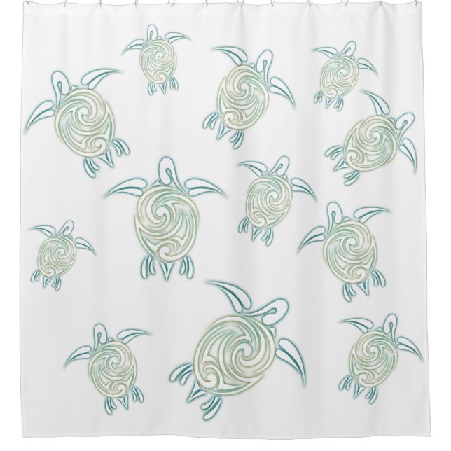Sea Turtles Pattern White Green Nautical (Front)
