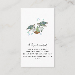 SEA TURTLES Personalized Business Card
