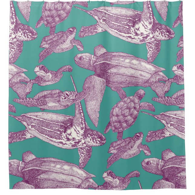 sea turtles purple turquoise (Front)