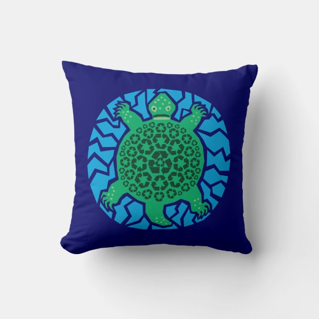 Sea Turtles, Recycling Throw Pillow (Front)