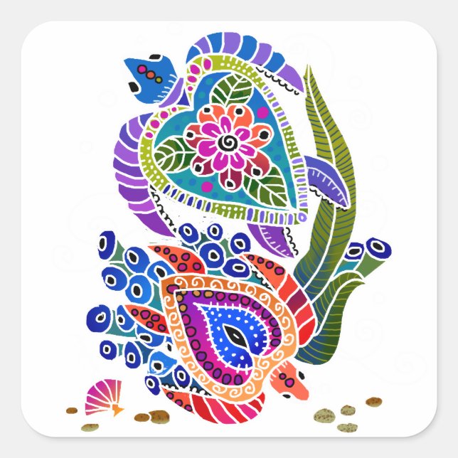 SEA TURTLES stickers -  customize background (Front)