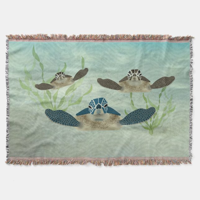 Sea Turtles Throw Blanket (Front)