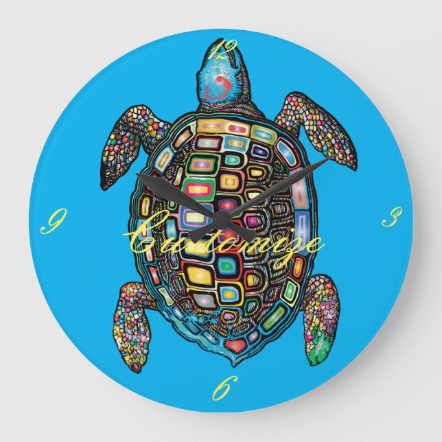 Sea Turtles Thunder_Cove Large Clock (Front)