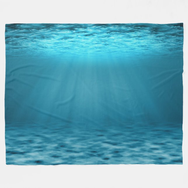 Sea Underwater Fleece Blanket (Front (Horizontal))