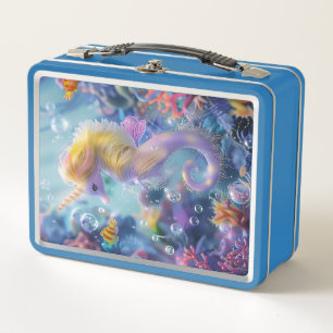 Sea-Unicorn Metal Lunch Box