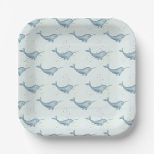 Sea Unicorn Narwhal  Paper Plate
