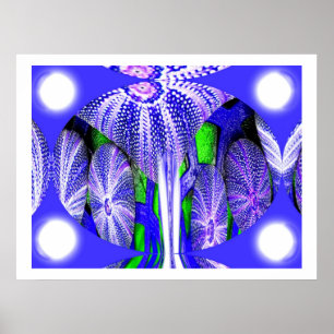 Sea urchins in moonlight art poster