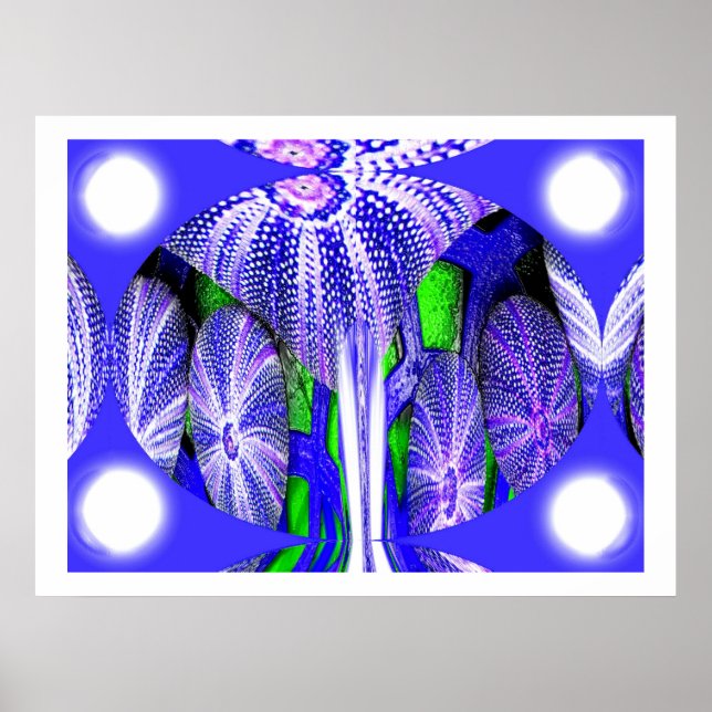 Sea urchins in moonlight art poster (Front)