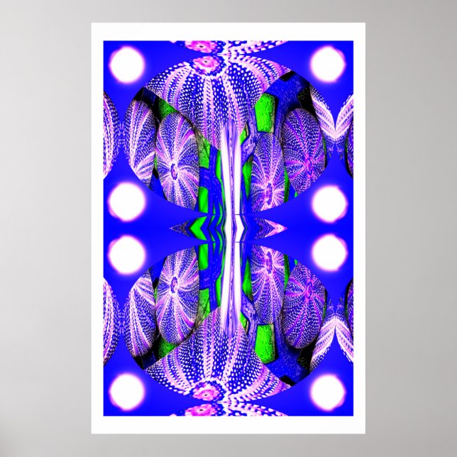 Sea urchins in moonlight art poster (Front)