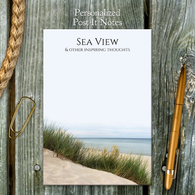 Sea View Beach Dunes Post-it Notes (Post it notes featuring an image of a coast with dunes. Beautiful for sea lovers.)