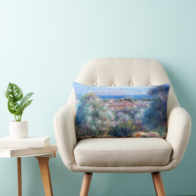 Sea view by Auguste Renoir Lumbar Pillow (Chair)